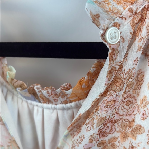 LOFT Orange and White Ruffled Tiered Halter Maxi Dress - Picture 11 of 15